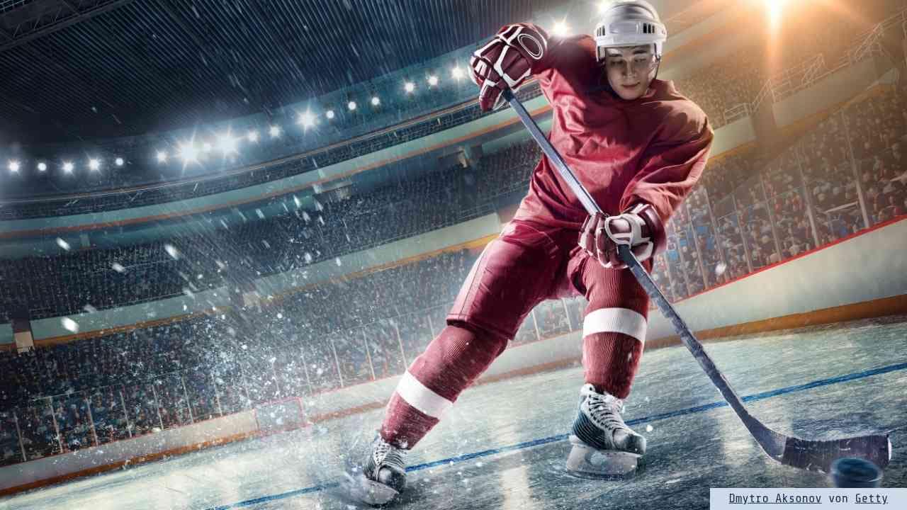 Ice Hockey Player on Hockey Arena Ice Hockey Player on Hockey Arena